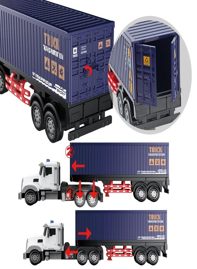 CALEST Remote Control Semi Truck with Trailer -24 Inch Semi Truck Toy for Kids,1:24 Container Truck with LED Lights & Music, Great Gift for Boys Girls - Image 5
